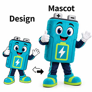 custom battery mascot costumes for retail store