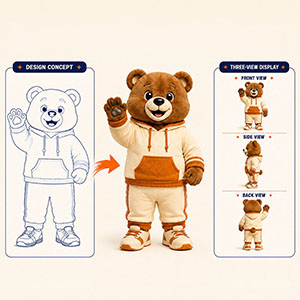 custom bear mascot costumes factoy
