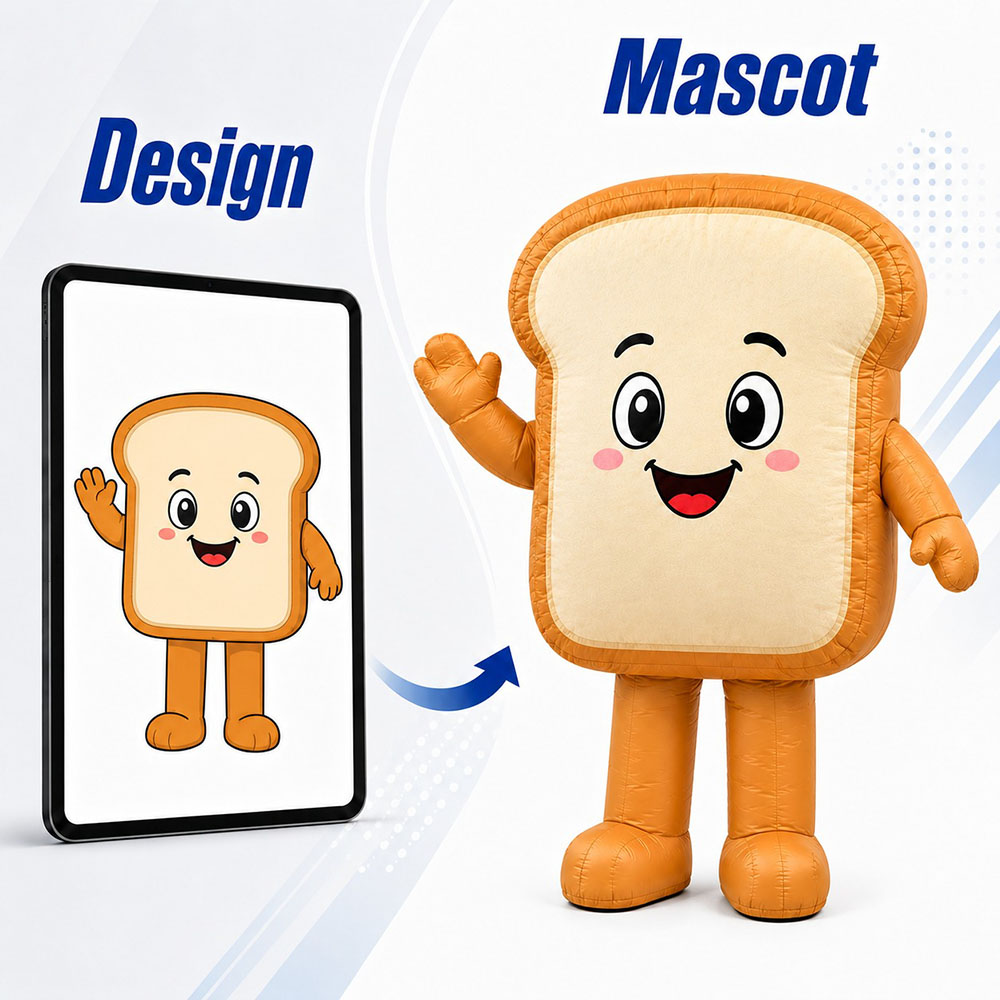 custom bread inflatable mascots manufacturer