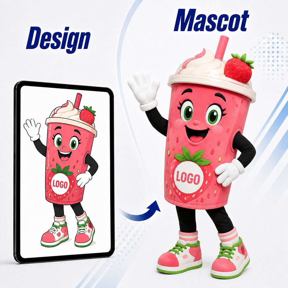 custom coffee mascot costumes manufacturer
