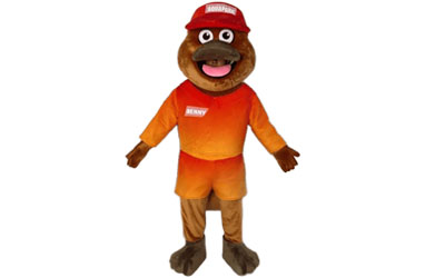 Custom duck mascot shipped to belgium client