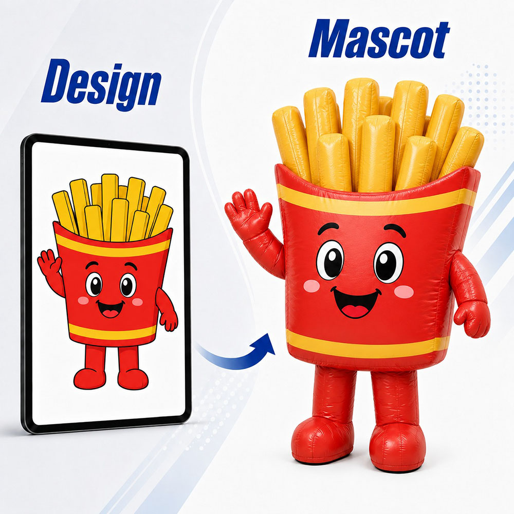 custom fries inflatable mascots manufacturer