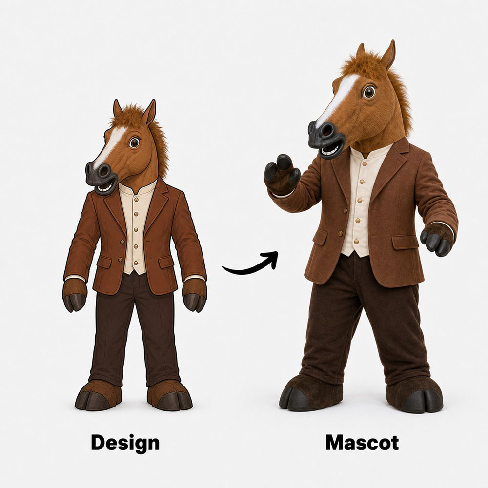 custom horse mascot costume for business