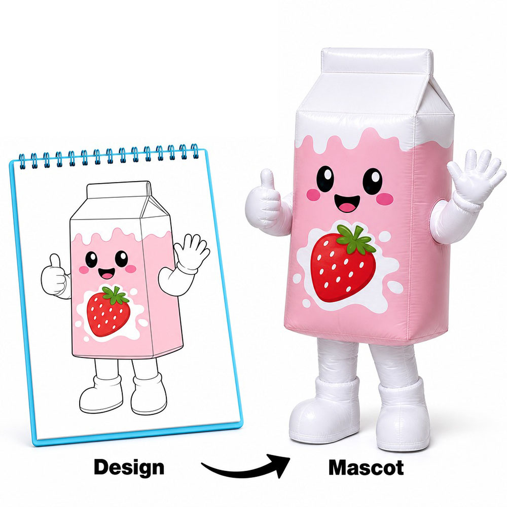 custom milk carton inflatable mascots manufacturer
