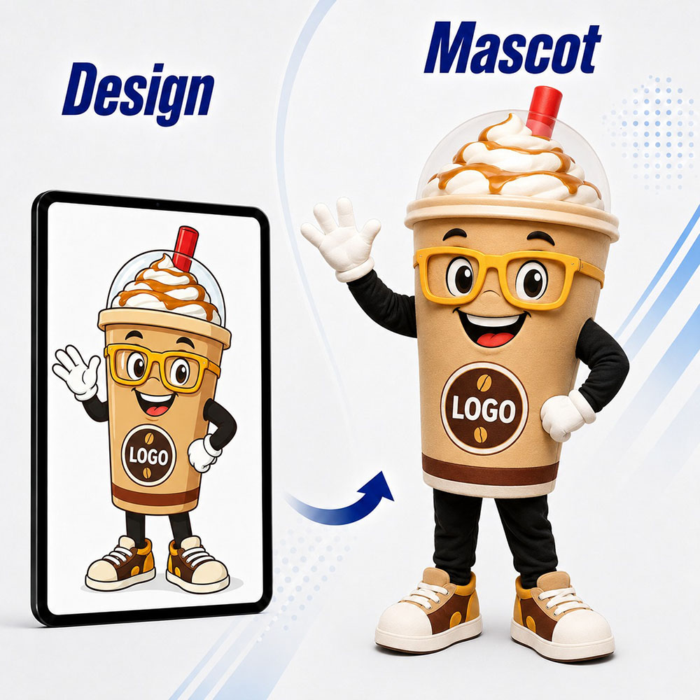 custom milk tea mascot costumes factory