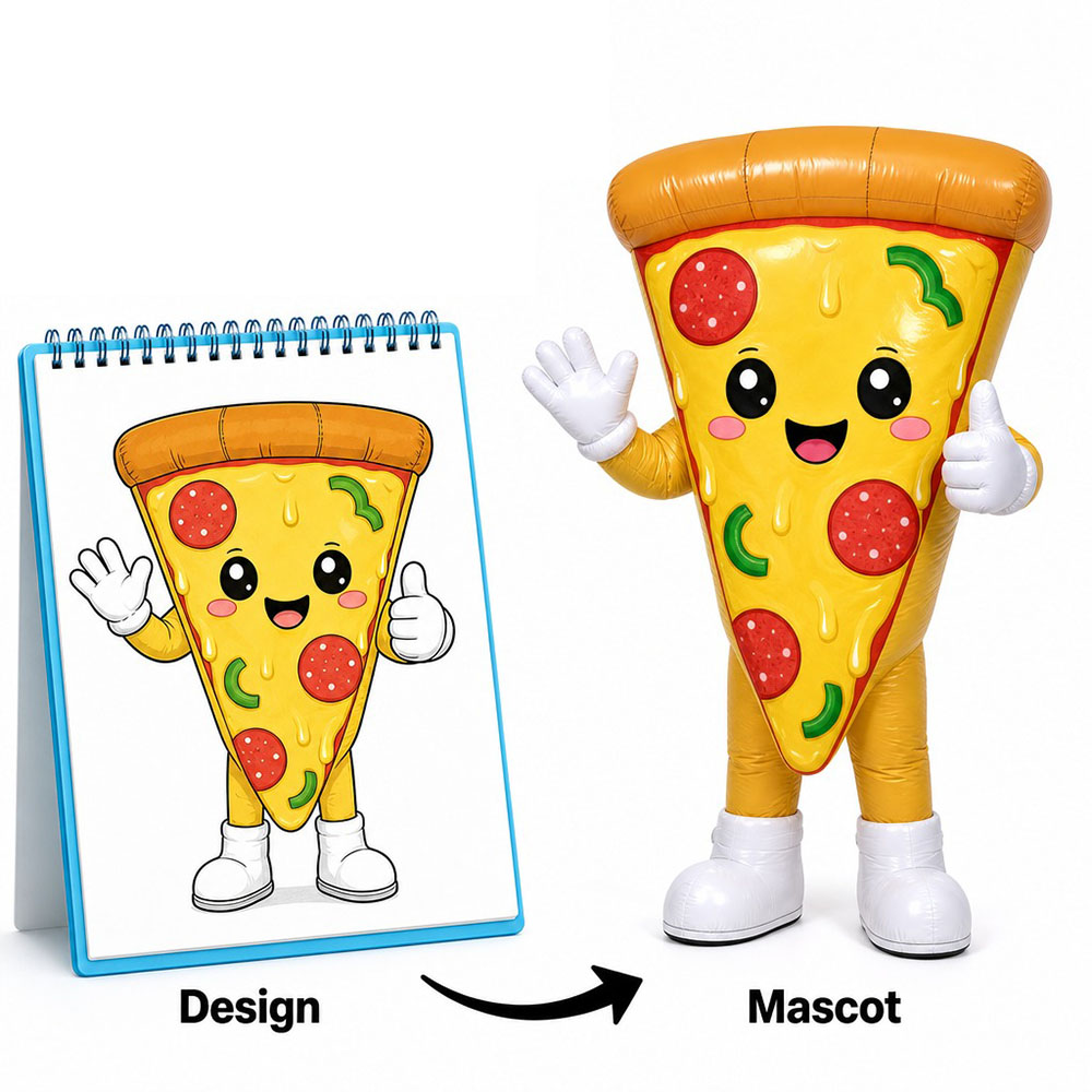 custom pizza inflatable mascots manufacturer