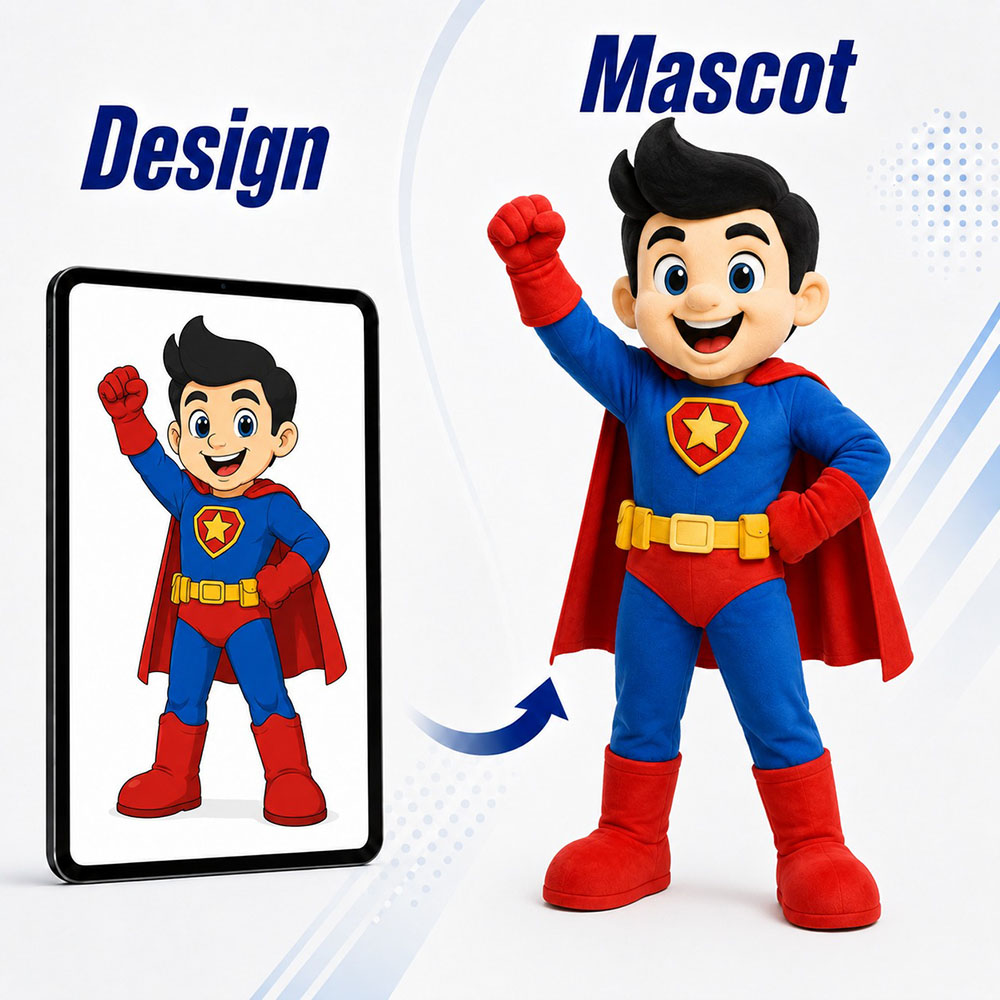 custom superman mascot costumes manufacturer