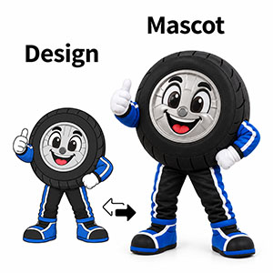 custom tire mascot costumes for business