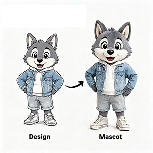 custom wolf mascot costumes manufacturer