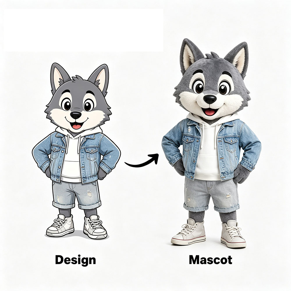 custom wolf mascot costumes manufacturer