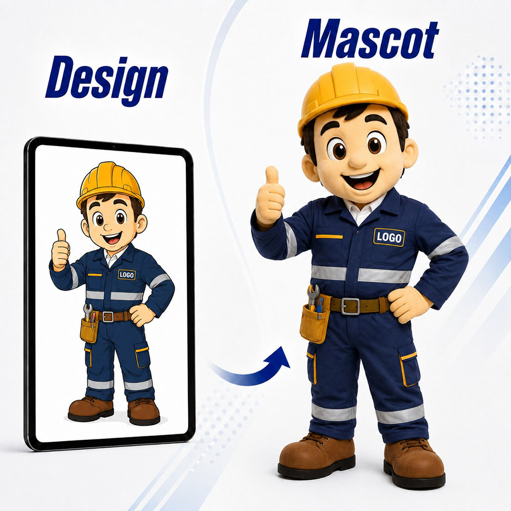 custom worker mascot costumes manufacturer
